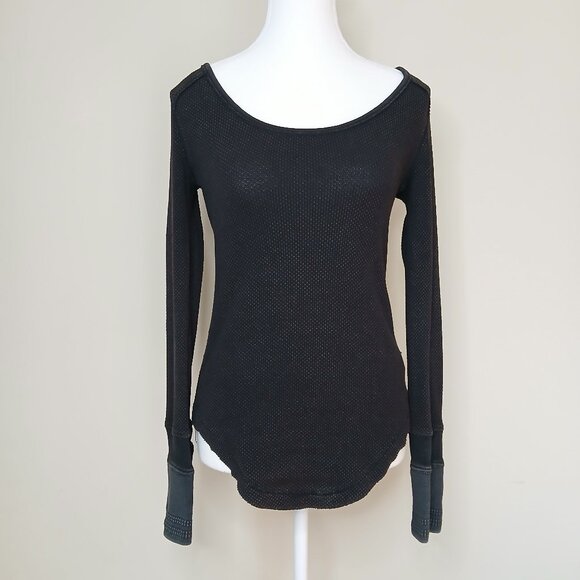 Free People We The Free Newbie Thermal Sunnie Valley Cuff Shirt Size Small - Picture 4 of 10